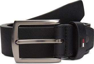 Tommy Hilfiger Lederg&uuml;rtel TOMMY HILFIGER DENTON 3.5 cm breit, Herren, Gr. 11,5, schwarz, Web, Rindsleder, unifarben, G&uuml;rtel Lederg&uuml;rtel, Gr&ouml;ssenverstellbar
