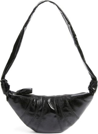 Christophe Lemaire Small Croissant Coated Cotton Crossbody Bag in Black at Nordstrom