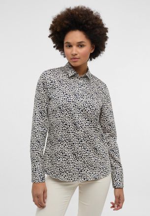 Eterna Hemdbluse ETERNA REGULAR FIT, Damen, Gr. 54, weiss (wei&szlig;, navy), 100% Baumwolle, Blusen Hemdbluse