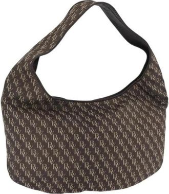 Bottega Veneta Pre-owned Shoulder Bags, female, Brown, Size: ONE SIZE Pre-owned Canvas Shoulder Bag