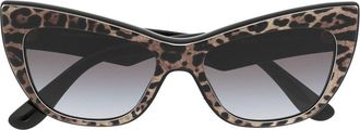 Dolce & Gabbana Eyewear leopard-print cat-eye sunglasses - women - Acetate - 54 - Brown
