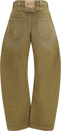 The Attico Womens Wide-Leg Jeans With Back Belt 156 Cotton