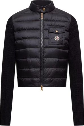 Moncler WOMENS HYBRID CARDIGAN Size: M, colour: BLACK