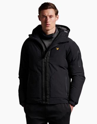 Lyle & Scott Mens Lyle & Scott Black Cover Up Puffer Jacket - Size: 42/Regular