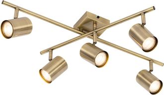 QAZQA Lámpara de techo con 5 luces orientables