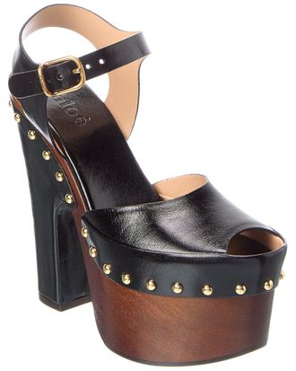 Chlo&eacute; Meret Leather Platform Clog