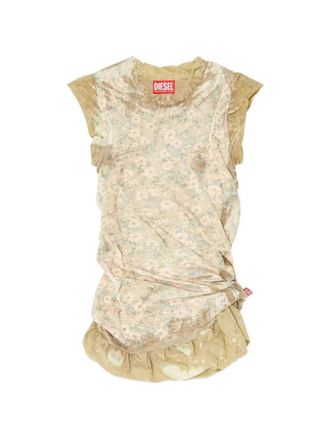 Diesel bloemenblouse met ruches