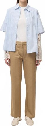 ottod'Ame Striped Shirt With Macram&eacute; Inserts In Blue & White