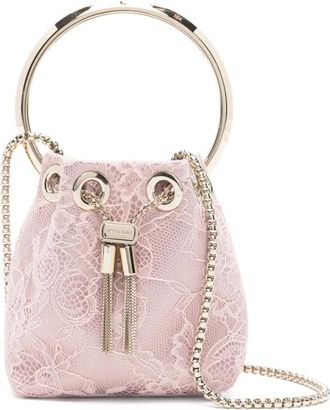 Jimmy Choo London Micro Bon Bon bucket-tas - Roze