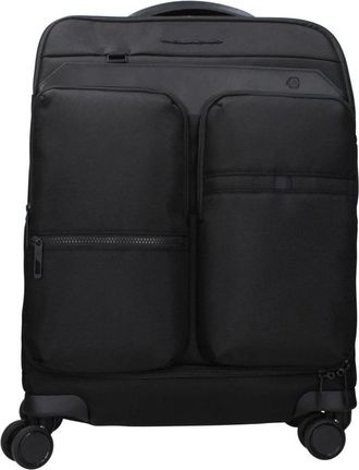 Piquadro Zwarte Stoffen Bagage met TSA-sluiting - Heren - Handbagage koffer - Zwart - ONE Size - Leer - Koffers