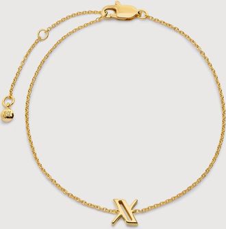 Monica Vinader Gold Initial X Chain Bracelet