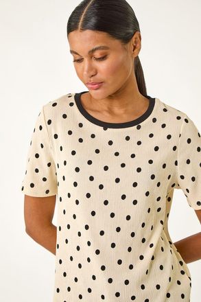 Roman Textured Spot Stretch Top