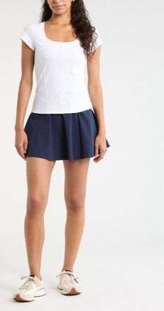 Zella Seamed Rib Top in White at Nordstrom, Size X-Large