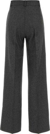 Andamane Womens Dark Grey Twill Wide-Leg Nathalie Pant Greyblack Pantaloni Trousers