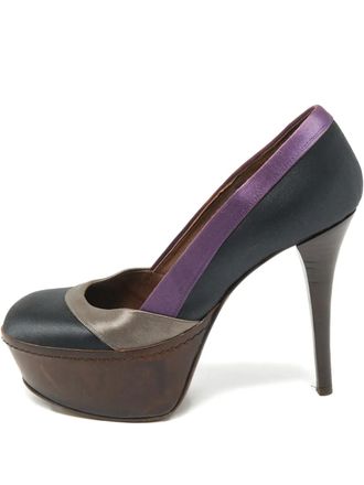 Marni platform satin pumps - Black