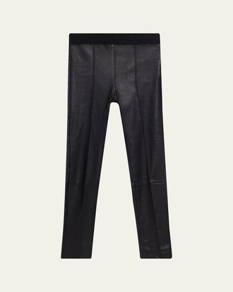 Brunello Cucinelli Leather Ankle Pants