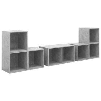 Berkfield Home 6 Piece TV Cabinet Set Concrete Grey Engineered Wood
