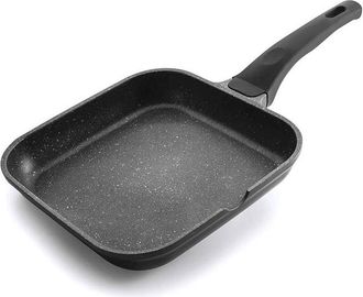 Lacor Sart&eacute;n Parrilla - Asador Liso Eco Piedra - Negro 28x28 Cm