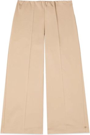 Oltre Cropped broek van katoenmix - Dames - Wijde Broeken - Beige - 3XL - Katoen - Broeken