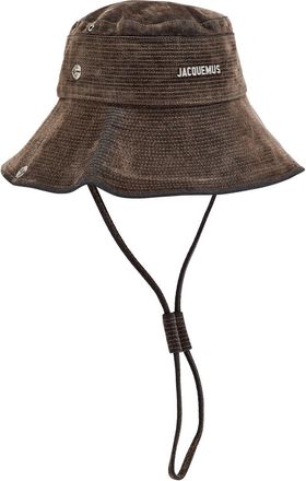 Jacquemus Le Bob De-n&icirc;mes Flocked Denim Bucket hat - Khaki - 60 (UK 6 / XS)