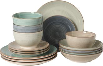 Gibson Home Stonebury 16-Piece Handpainted Stoneware Dinnerware Set in Multicolors at Nordstrom