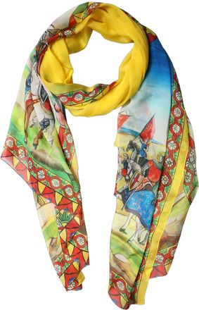 Dolce & Gabbana Multicolor Silk Printed Shawl Stole Womens Scarf