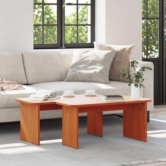 vidaXL Tavolino da salotto 2 pcs Cera marrone 100 x 69 x 35.5 cm - Vidaxl