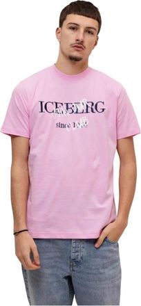 Iceberg 5D F010 Jersey T-Shirt - Heren - T-shirts - Roze - S - Katoen - Tops
