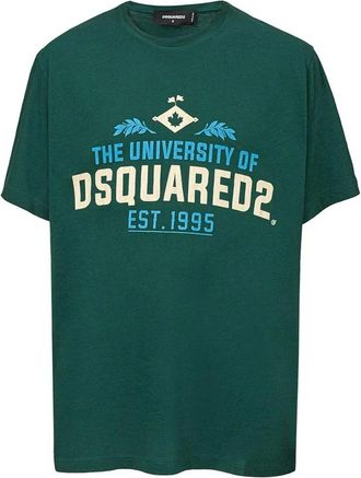 Dsquared2 Katoenen T-shirt - Heren - T-shirts - Groen - S - Katoen - Tops