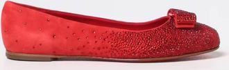 Ferragamo Embroidered Suede Ballet Flats, Size 5.5 C
