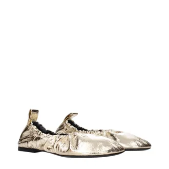 Jil Sander Metallic Leather Ballet Flat - Gold