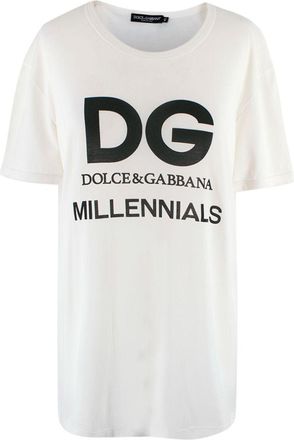 Dolce & Gabbana Ivory Millennials Logo T-Shirt Size S