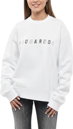 Dsquared2 White Logo Crew Neck Sweatshirt