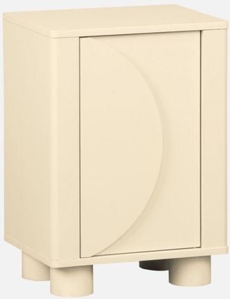 Sweeek Comodino effetto legno di mango con 1 anta reversibile