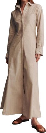 TWP Lazy Hazy Days Of Summer Dress In Khaki/white