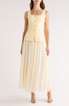 Moon River Sleeveless Two-Piece Dress in Yellow/Ivory at Nordstrom, Size X-Large