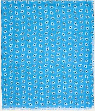 Cesare Attolini Mens Geometric Cotton and Cashmere Scarf