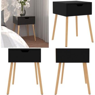 vidaXL Comodino Nero Lucido 40x40x56 cm in Legno Multistrato - Comodino moderno - Comodino per camera da letto