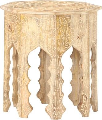 vidaXL Mesa Auxiliar De Madera Maciza De Mango &Oslash;48 Cm Vidaxl