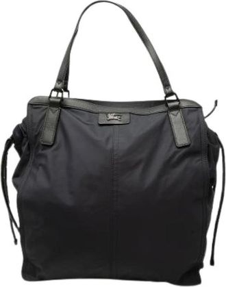 Burberry Pre-owned Buckleigh Tote Bag - Dames - Vintage Shopper - Blauw - ONE Size - Leer - Vintage