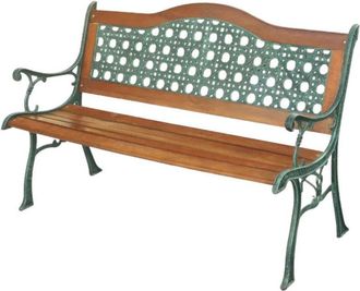 No Brand Banco De Exterior De Rat&aacute;n Y Hierro Fundido 126x60cm Garden Deluxe Collection