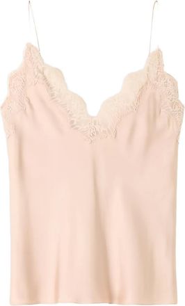 R&oacute;he Canotta con bordo in pizzo - Rosa
