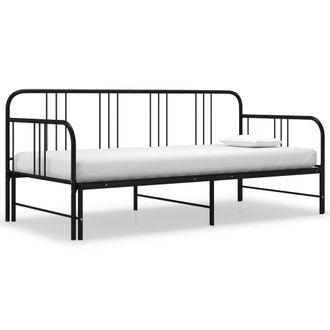 vidaXL Vidaxl - Estructura Sof&aacute; Cama Extra&iacute;ble Sin Colch&oacute;n Metal Negro 90x200cm