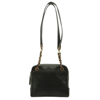 Chanel Pre-owned Vintage Schouder- & Shopper Tas - Dames - Pre-owned - Zwart - Maat: ONE Size Leer