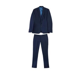 Paul Smith Single Breasted Suits, male, Blue, Size: 2XL Completo Soho Gessato Lana e Lino