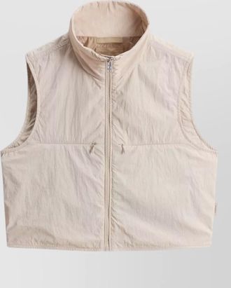 Woolrich high collar sleeveless vest zip pockets