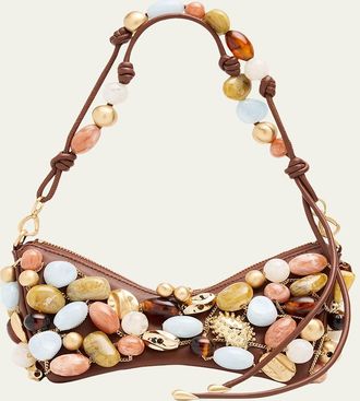 Cult Gaia Mercier Multicolor Stone Leather Shoulder Bag