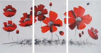 Hhg Hhg - Pintura Al &Oacute;leo Flor De Amapola, 100% Pintado A Mano Pintura Mural Xl, 165x90cm