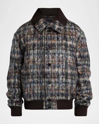 Dolce & Gabbana Plaid Mohair-Blend Jacket