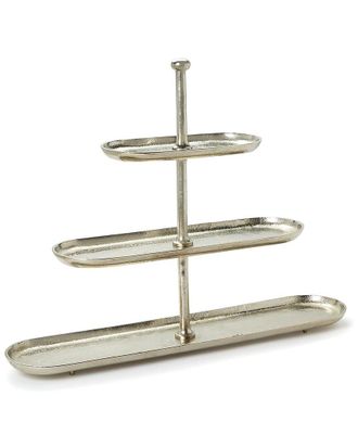 Two's Company Silver Etagere 3-Tier Server